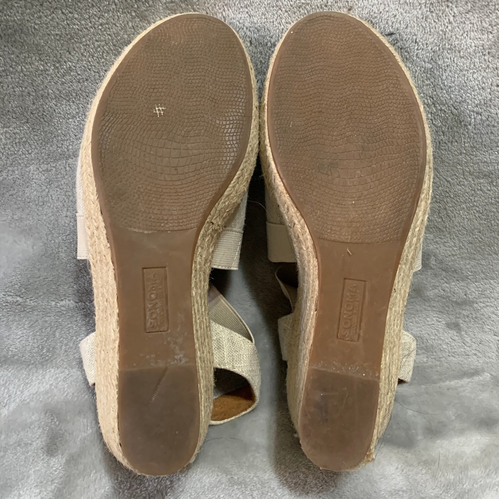 Sonoma Womens Vitalize Beige Espadrille Wedge Sandals 8.5 M Boho Resort Flaw - Picture 14 of 16